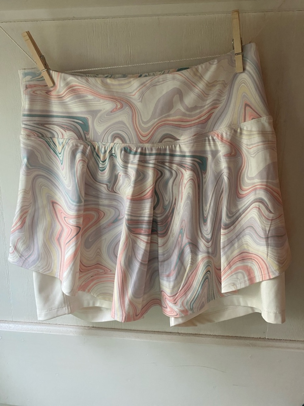 Old Navy Pastel Marble Circle/Tennis Skirt - White, Pink, Blue, Purple Swirls